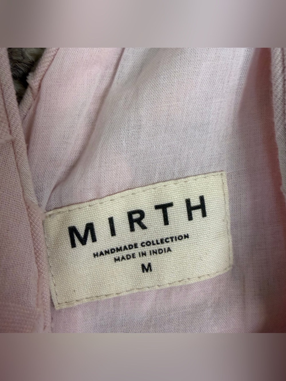 Mirth Bordeaux Caftan Rosa Maxi Dress M Jacquard Pink Cotton V-Back Tie $398 - Picture 12 of 16